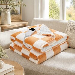 Electric Throw Rug Dual Sided Fleece Flannel Heated Blanket 9 Temperature