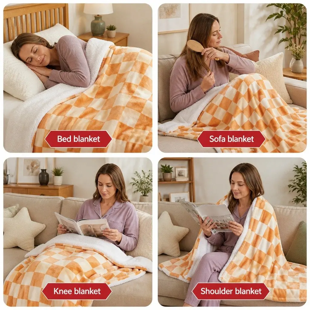 Electric Throw Rug Heated Blanket Dual Sided Flannel Sherpa 160cm x 130cm Yellow or White