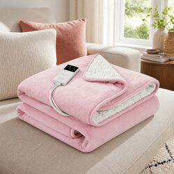 Electric Heated Throw Blanket Dual Side Fleece Flannel 9 Temperature Settings