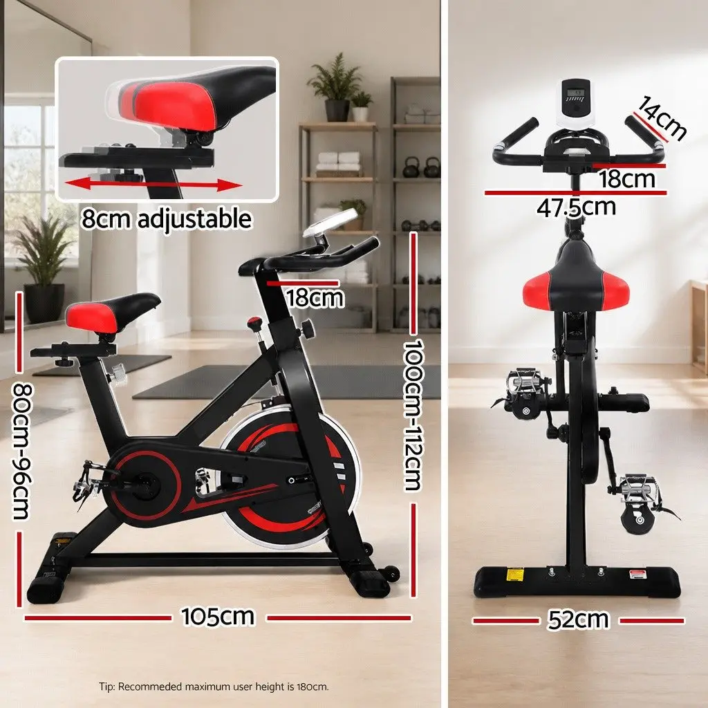 Exercise Bike Indoor Cycling Home Gym Fitness 6kg Flywheel Black