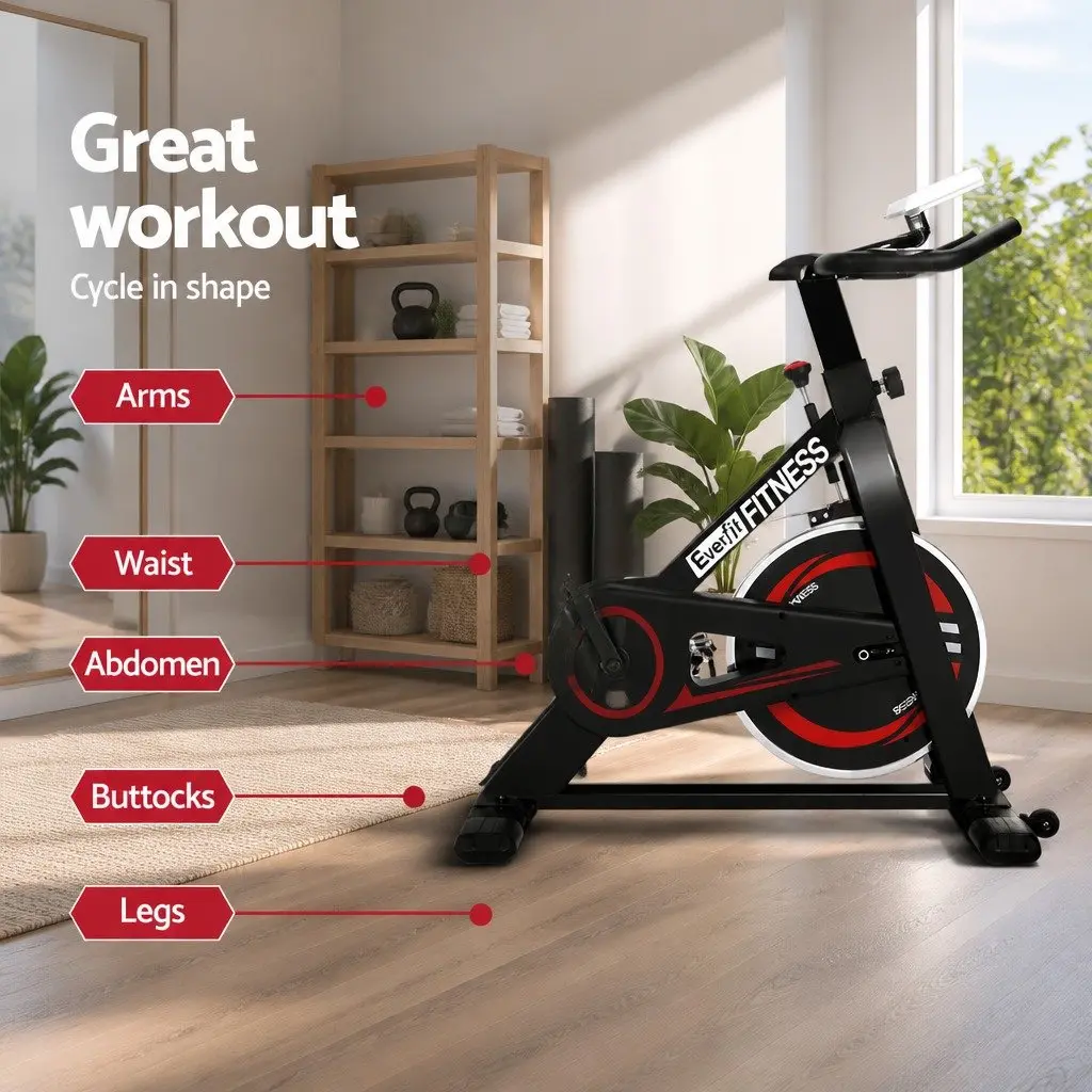 Exercise Bike Indoor Cycling Home Gym Fitness 6kg Flywheel Black