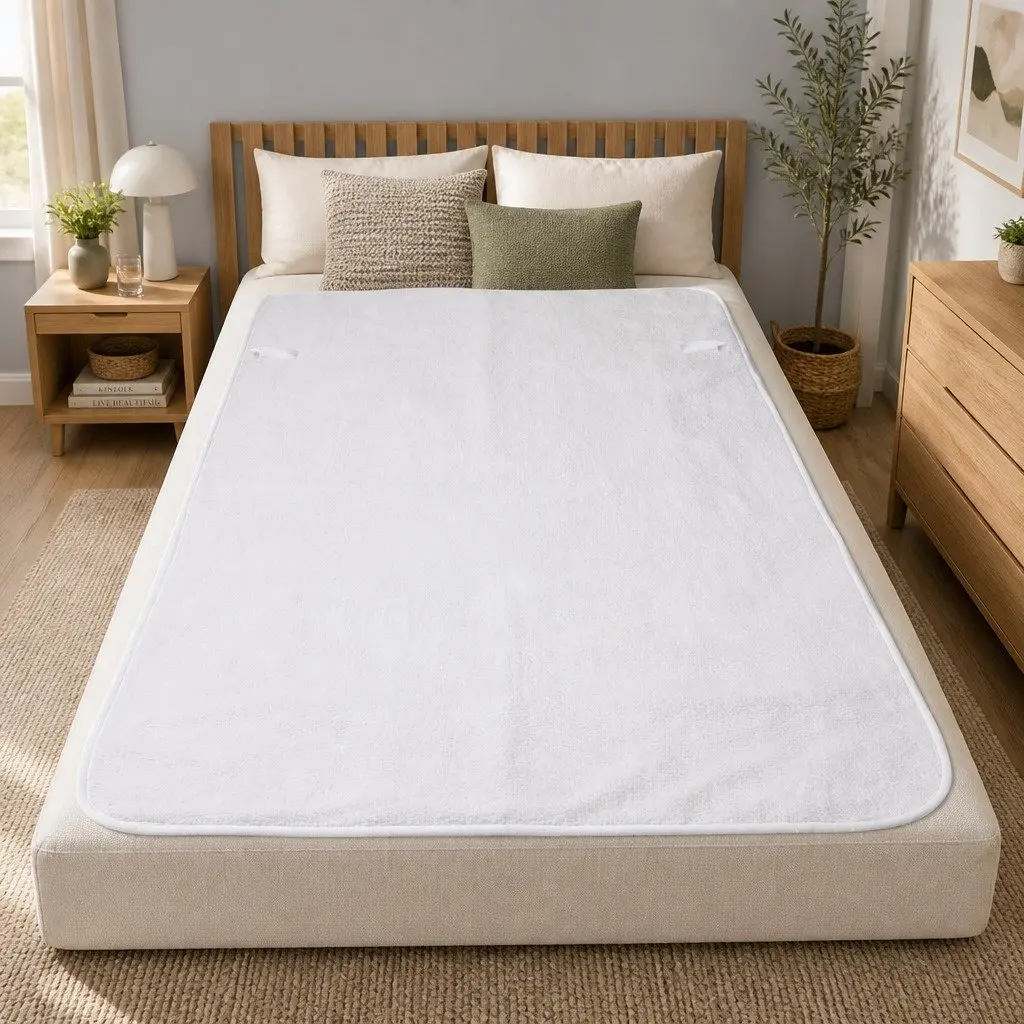 Electric Blanket King Size Fitted Fleecy Heated Bed Blanket White