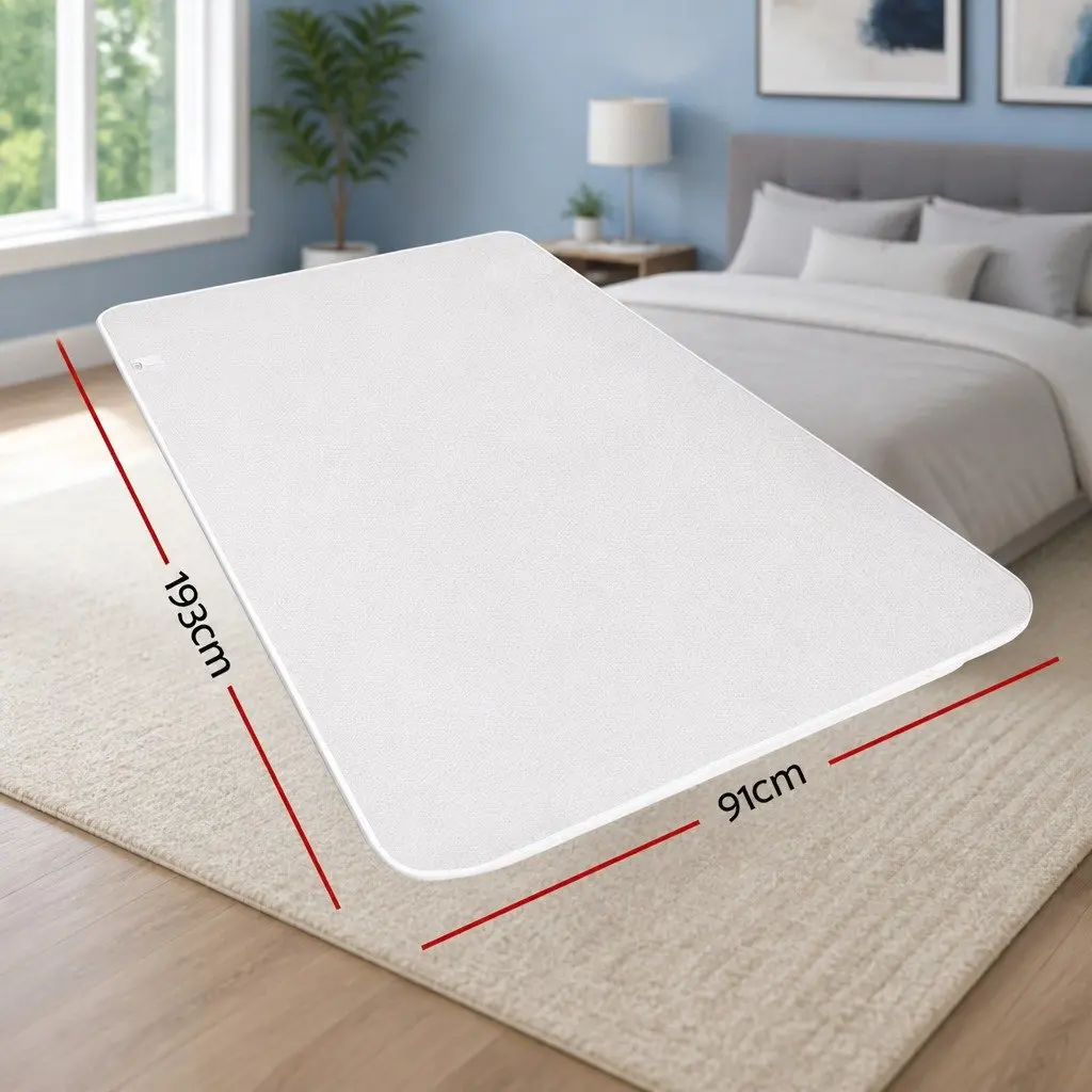 Electric Blanket Single Bed Fitted Warm Fleece White 193cm x 91cm