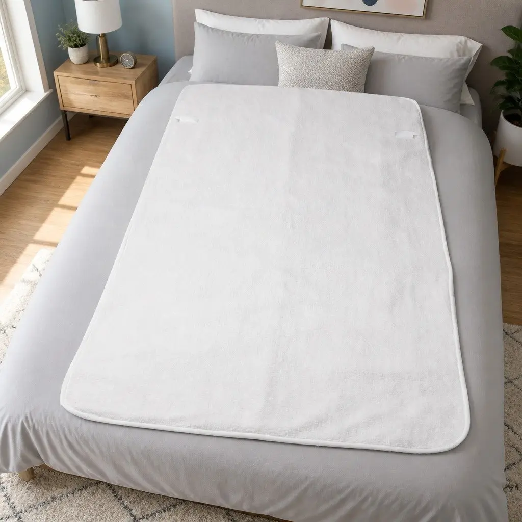 Electric Blanket Single Bed Fitted Warm Fleece White 193cm x 91cm