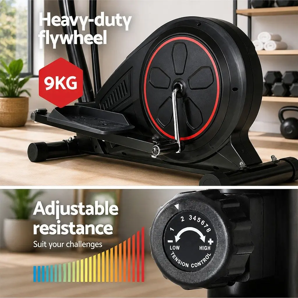 Elliptical Cross Trainer Exercise Bike Home Gym Fitness Machine Black