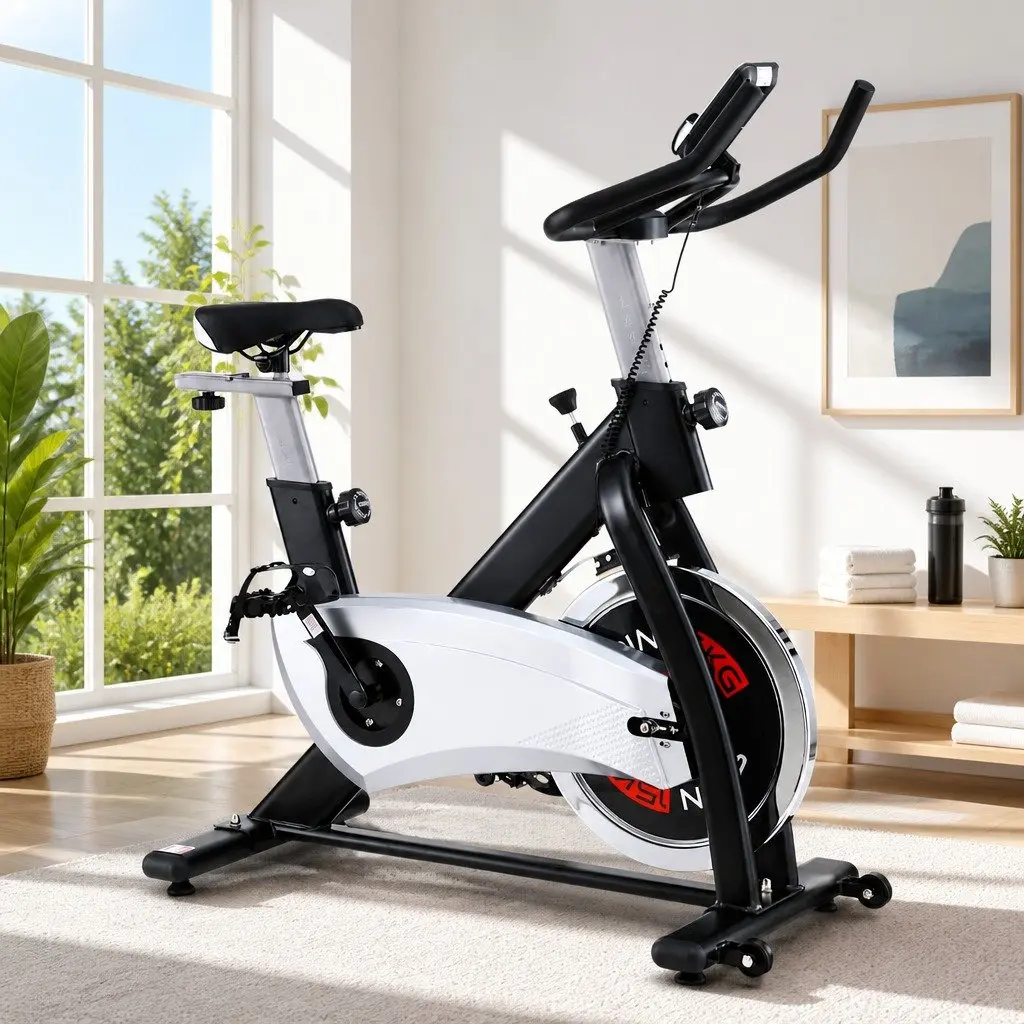 Exercise Bike 15kg Flywheel Home Gym Fitness Adjustable Silver