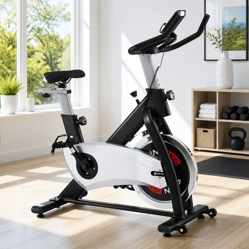 Exercise Bike 15kg Flywheel Home Gym Fitness Adjustable Silver