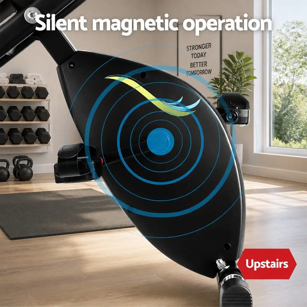 Folding Exercise Bike Magnetic Resistance Indoor Cycling X-Frame Compact Gym