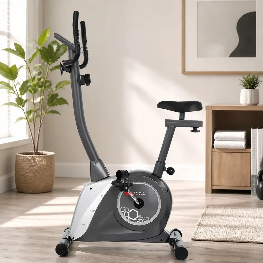 Magnetic Exercise Bike Home Gym Cardio Trainer 93.5x48x137.5cm Grey