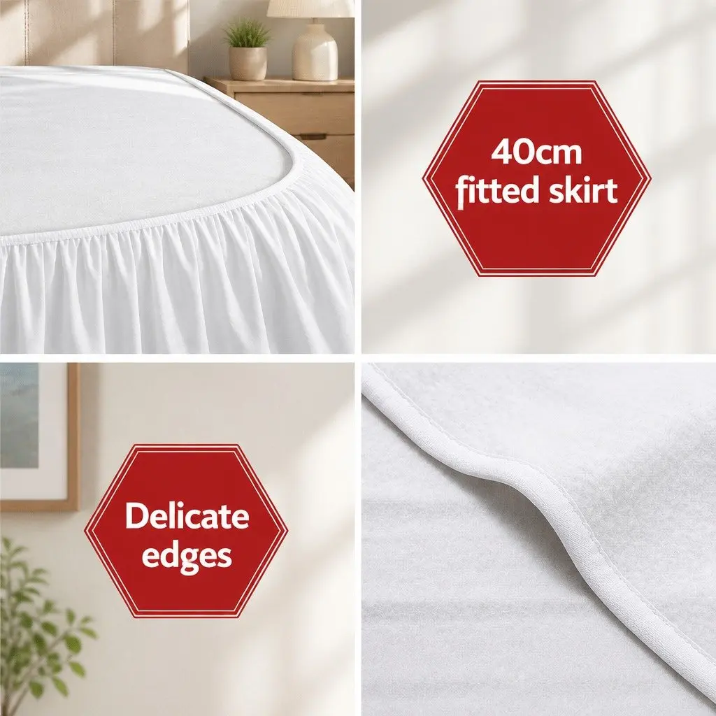 Double Electric Blanket Fitted Polyester Warm Bedding 193cm x 137cm White