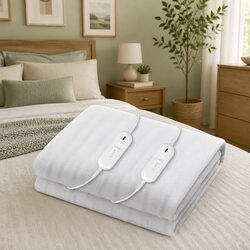 King Size Electric Blanket Fully Fitted Polyester Warm Bedding Three Heat