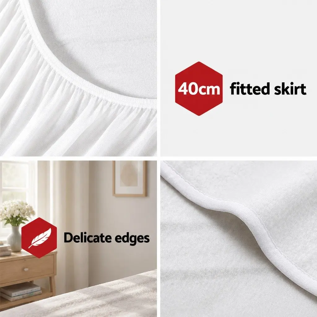 Queen Size Electric Blanket Fitted Heated Polyester Warm Sleep White