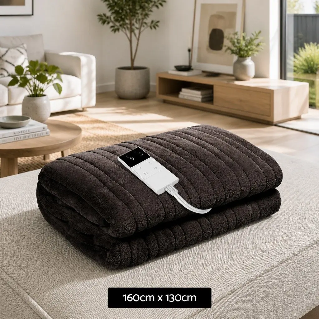 Chocolate Brown Electric Throw Blanket for Comfort