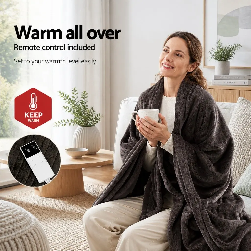 Chocolate Brown Electric Throw Blanket for Comfort