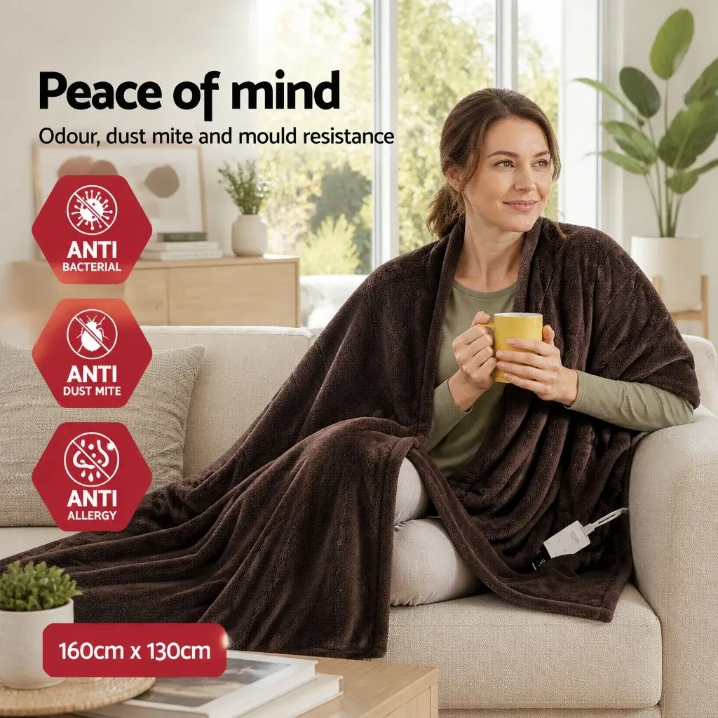 Chocolate Brown Electric Throw Blanket for Comfort