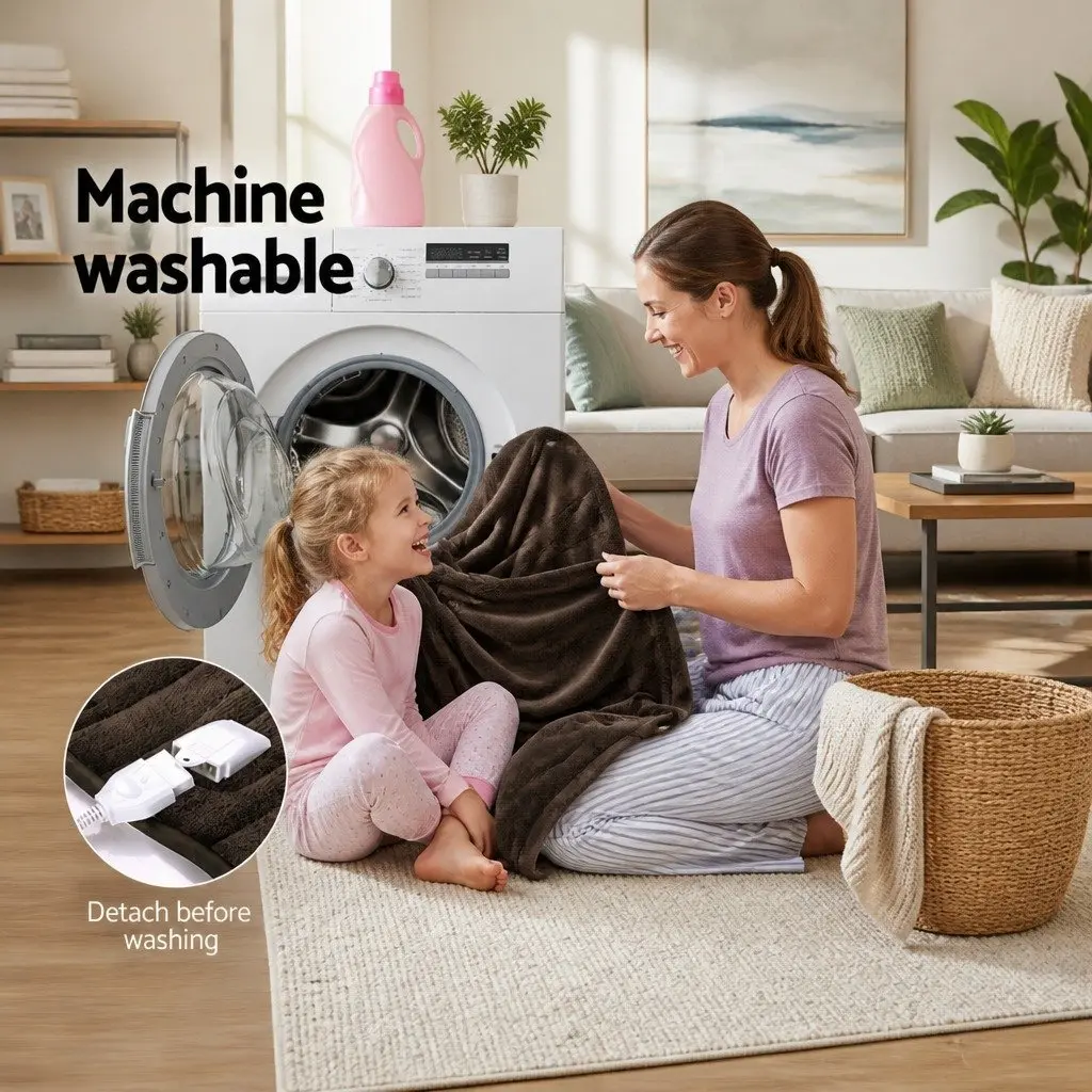 Chocolate Brown Electric Throw Blanket for Comfort