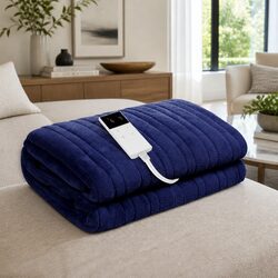 Reliable Navy Blue Heated Throw Blanket for Safety and Comfort