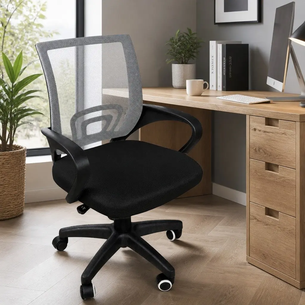 Ergonomic Office Chair Adjustable Height Mesh Back Black or Grey