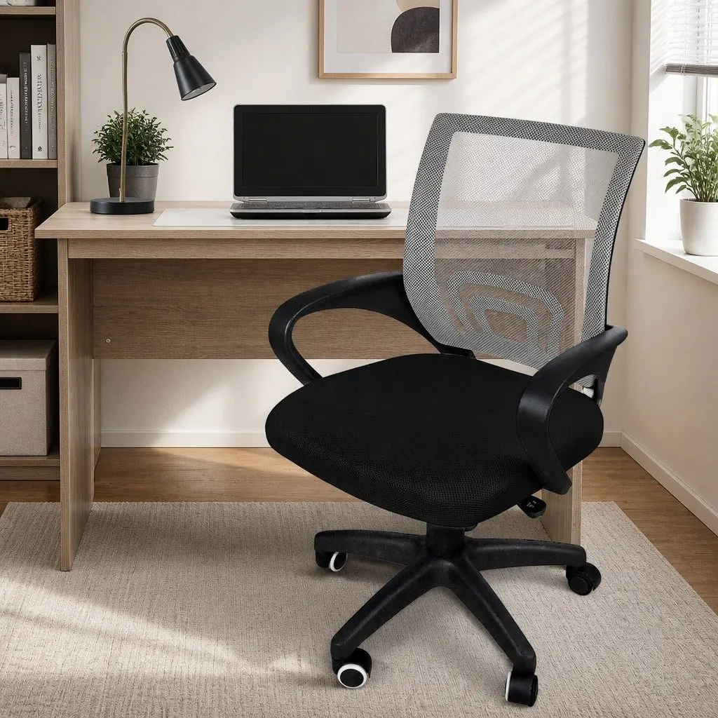 Ergonomic Office Chair Adjustable Height Mesh Back Black or Grey