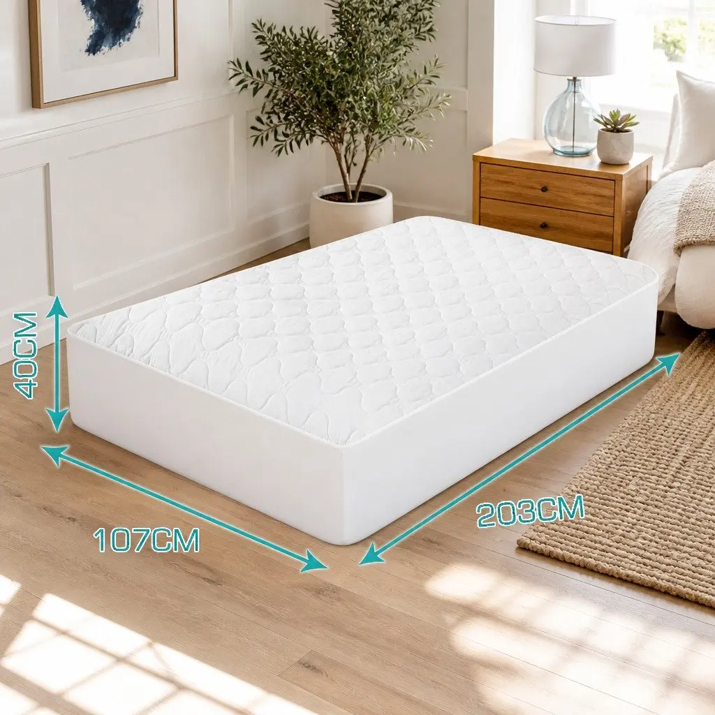 Waterproof Fitted Mattress Protector King Single Allergen Dust Mite Prevention White