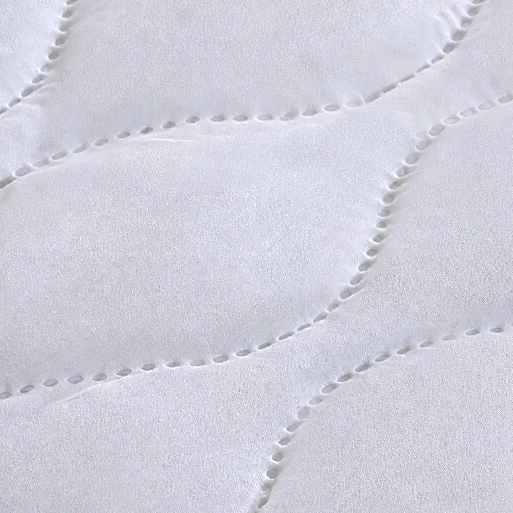 Single Fitted Waterproof Mattress Protector Dust Mite Allergen Prevention White