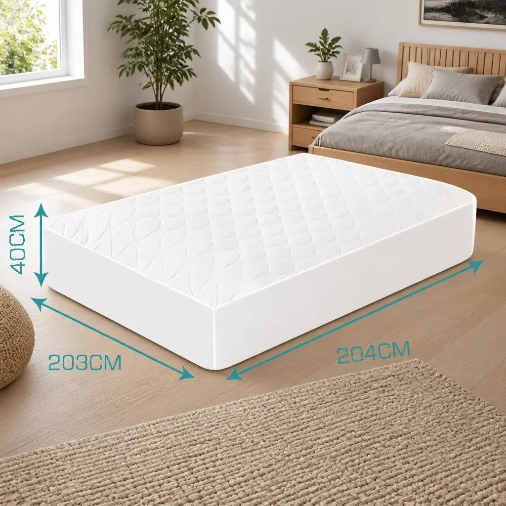 Fitted Waterproof Mattress Protector Super King Size White
