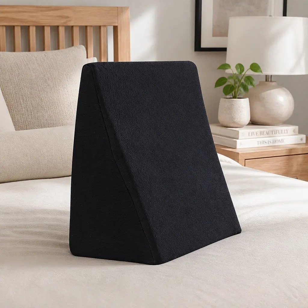 2x Cool Gel Memory Foam Wedge Pillow Back Support Cushion Elevation Pad