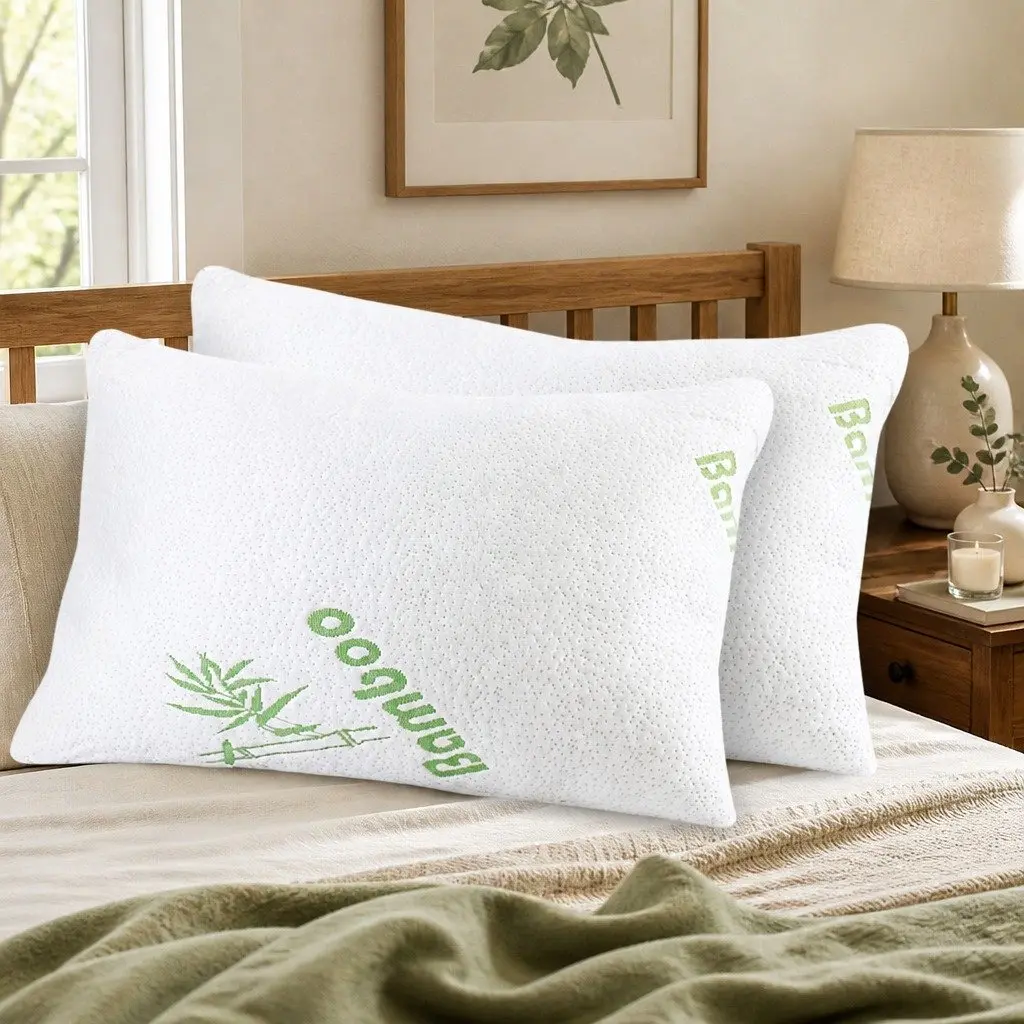 Memory Foam Pillow Neck Support 70cm x 40cm Bamboo Fabric Cover
