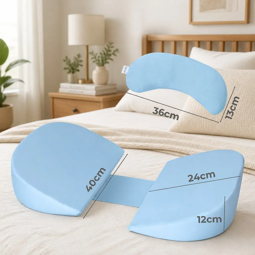 Pregnancy Pillow Full Body Maternity Support Adjustable Blue 40cm x 24cm x 12cm