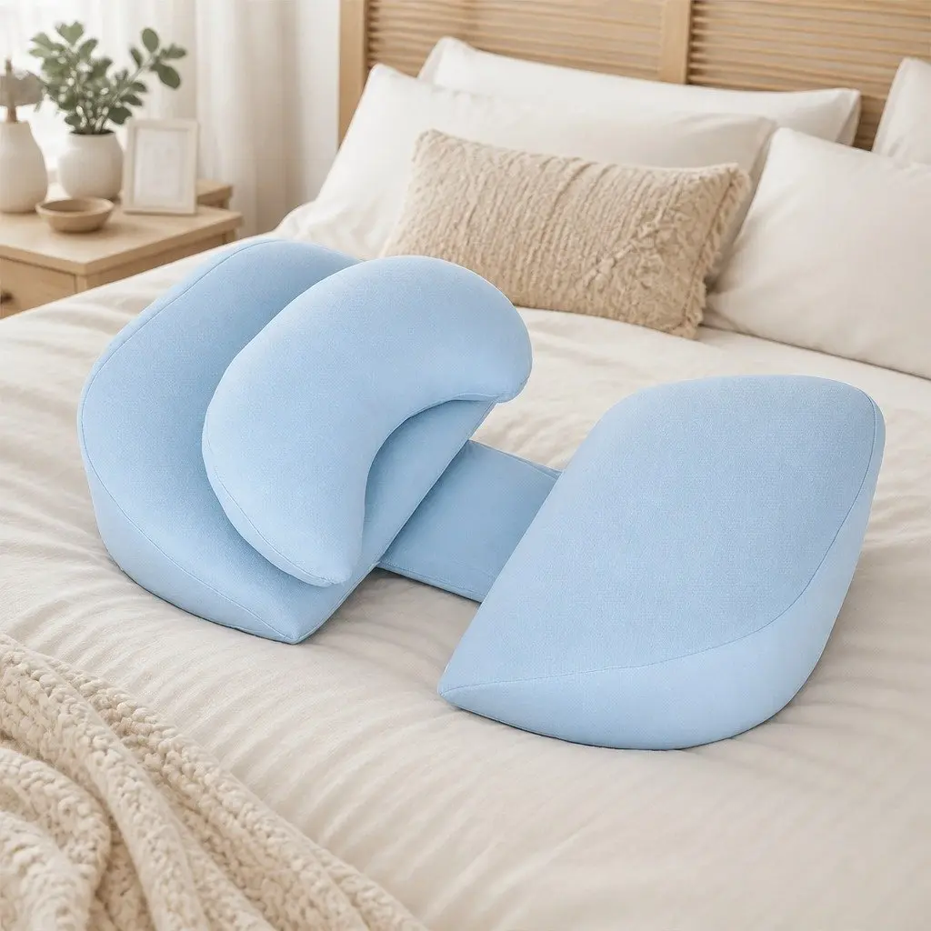 Pregnancy Pillow Full Body Maternity Support Adjustable Blue 40cm x 24cm x 12cm