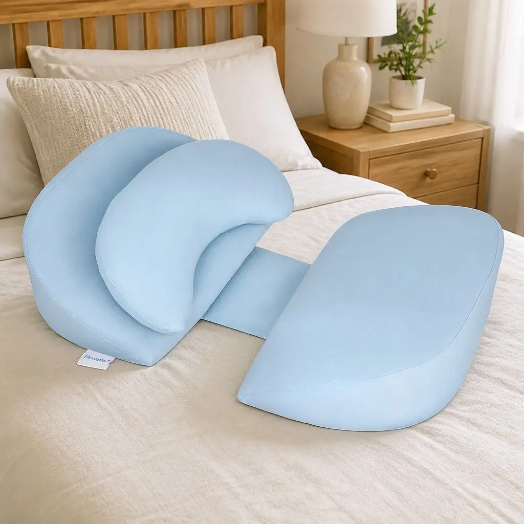 Pregnancy Pillow Full Body Maternity Support Adjustable Blue 40cm x 24cm x 12cm