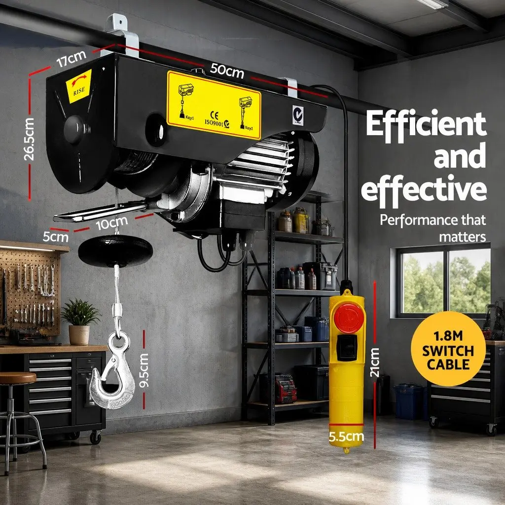 Electric Hoist 500KG 20M Red Cable Remote Control Chain Lifting Tool