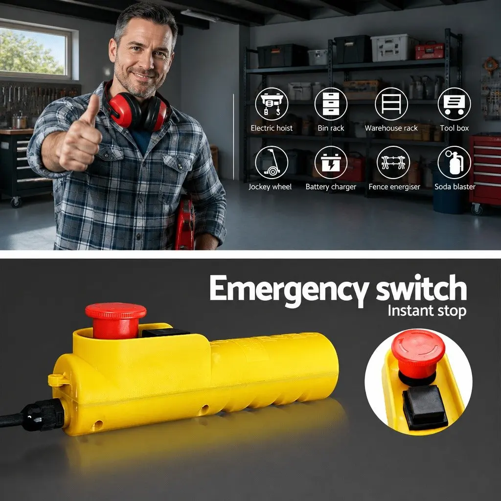 Electric Hoist 500KG 20M Red Cable Remote Control Chain Lifting Tool