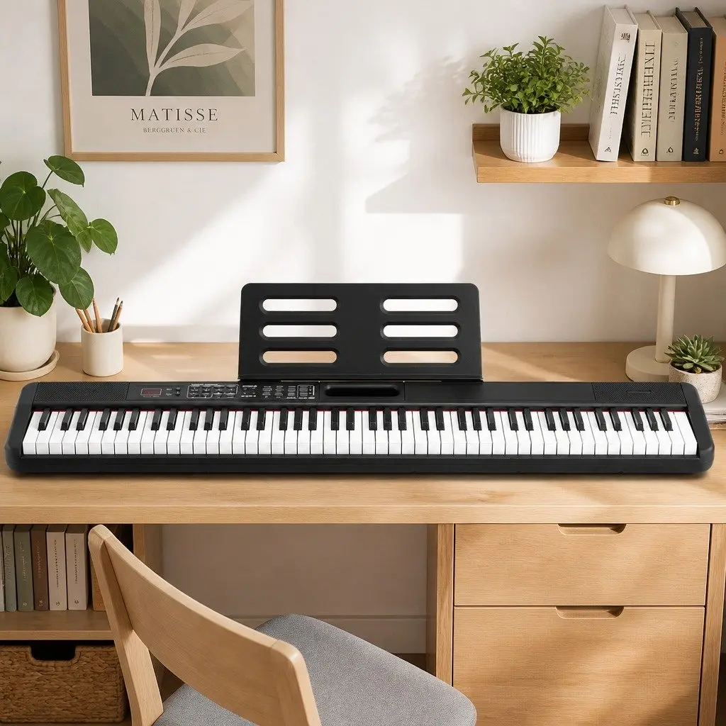 88-Key Electronic Piano Keyboard Weighted Keys Bluetooth Learning Mode Black