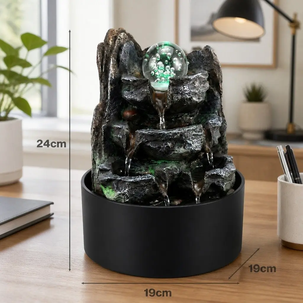Tabletop Water Fountain with Calm Flow and Remote Control