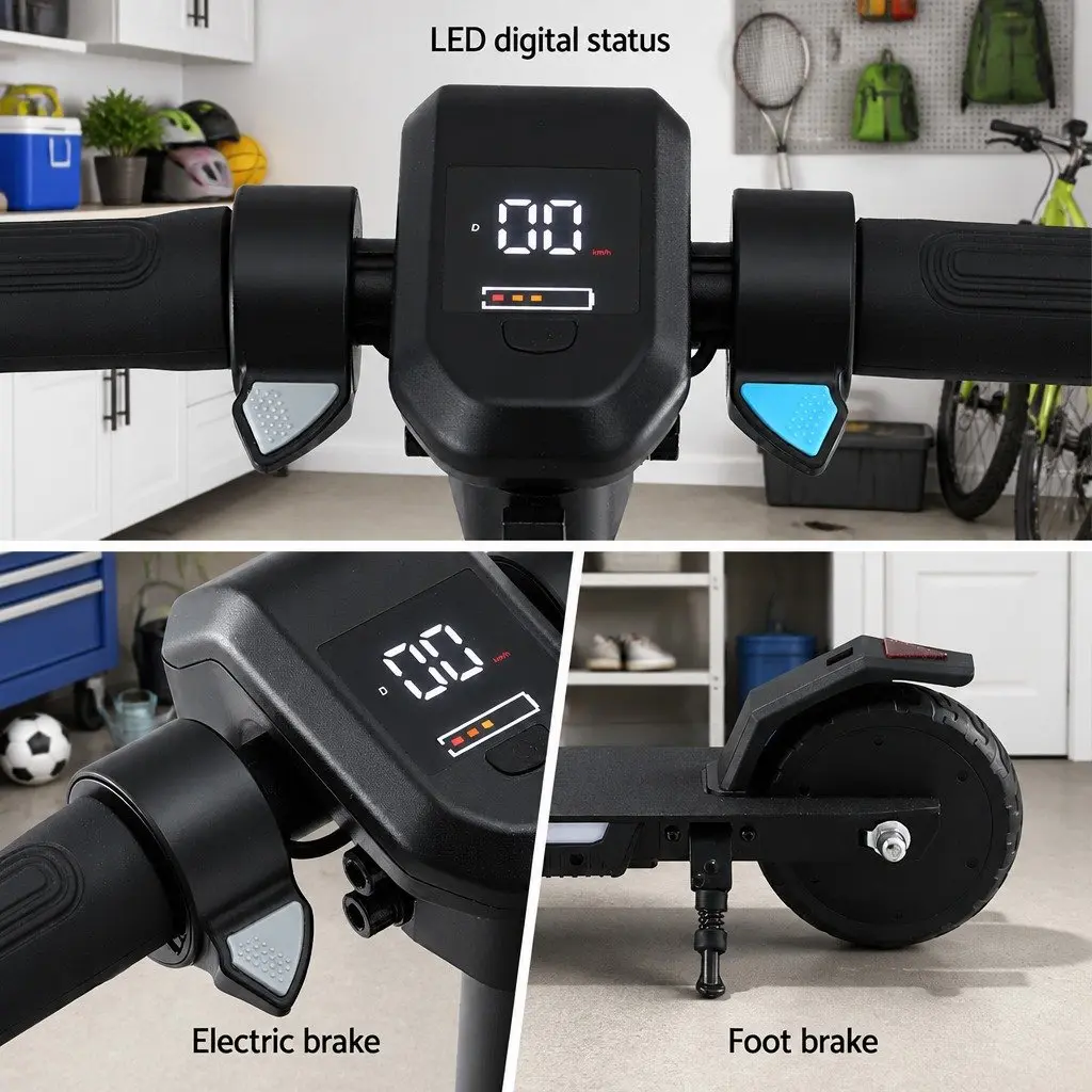 Electric Scooter 180W 18KM/H Foldable Adjustable Height Portable Commuter Teens
