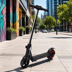 Electric Scooter 130W 16KM/H LED Display Foldable Portable Commuter Rider Black