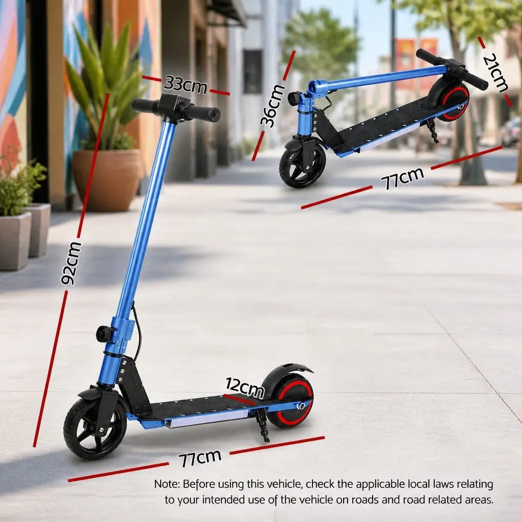 Electric Scooter Commuter 130W 16km/h Foldable Portable Blue