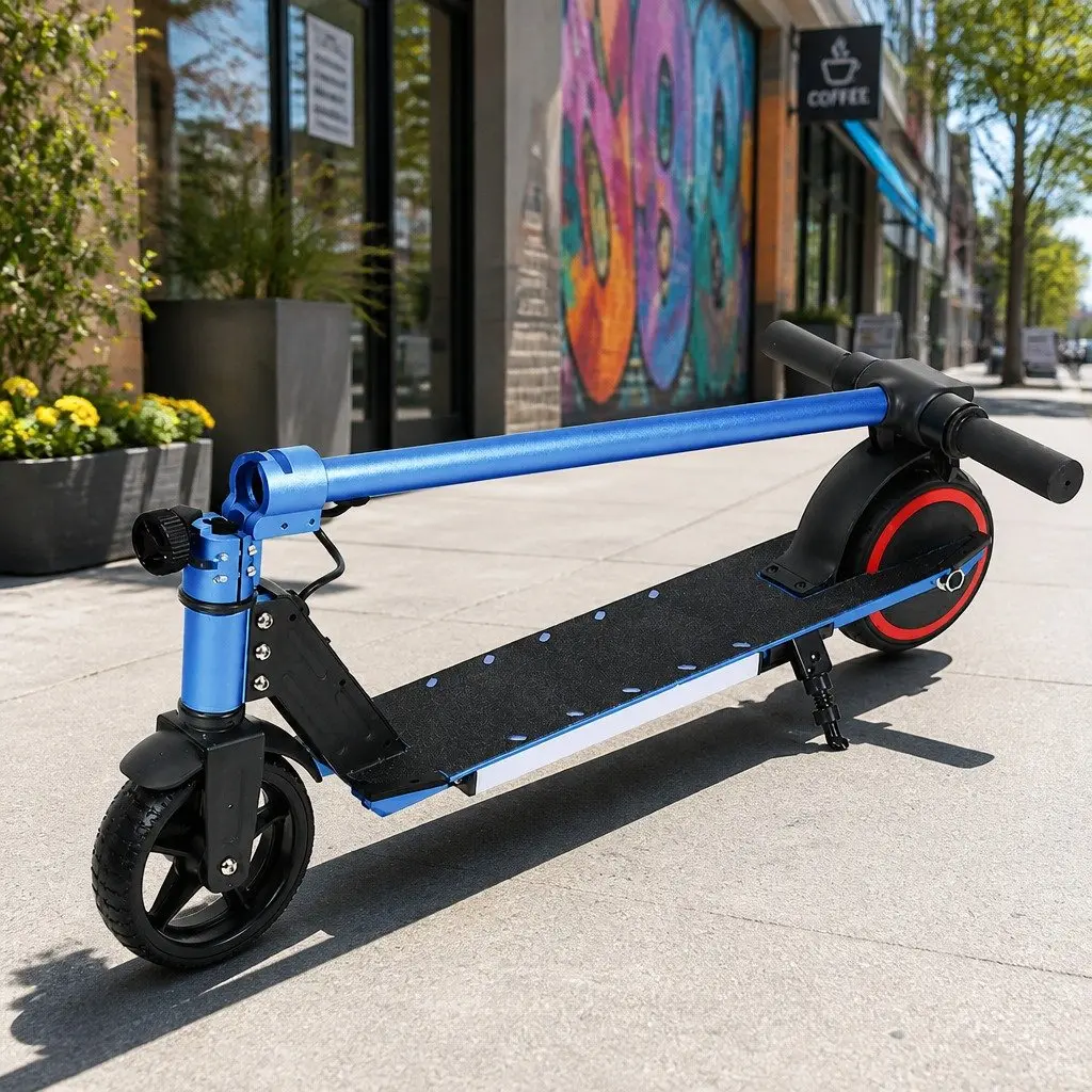 Electric Scooter Commuter 130W 16km/h Foldable Portable Blue