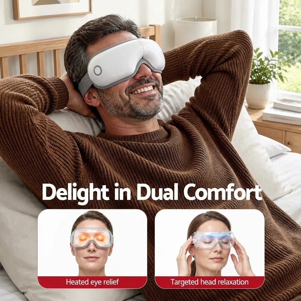 Eye Massager with Heat Vibration Bluetooth Music 180° Foldable Electric Mask