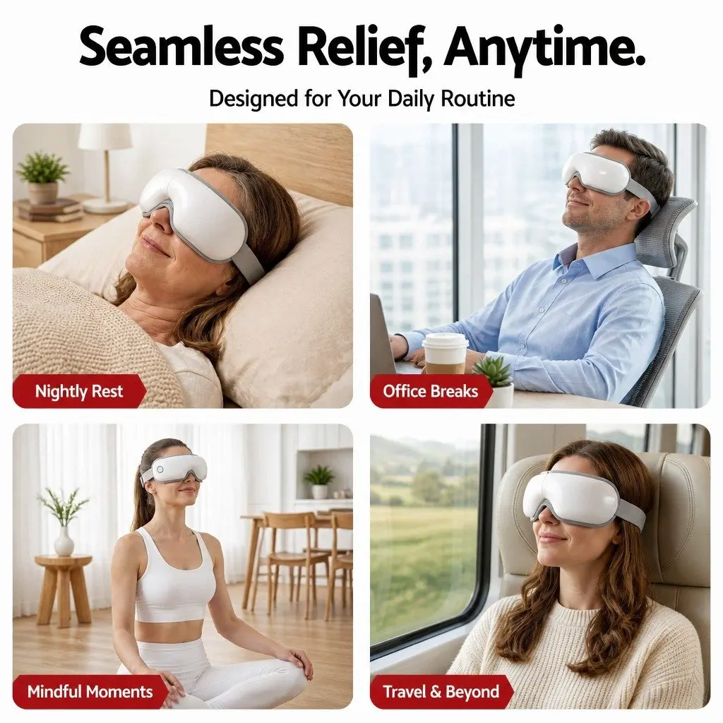 Eye Massager with Heat Vibration Bluetooth Music 180° Foldable Electric Mask