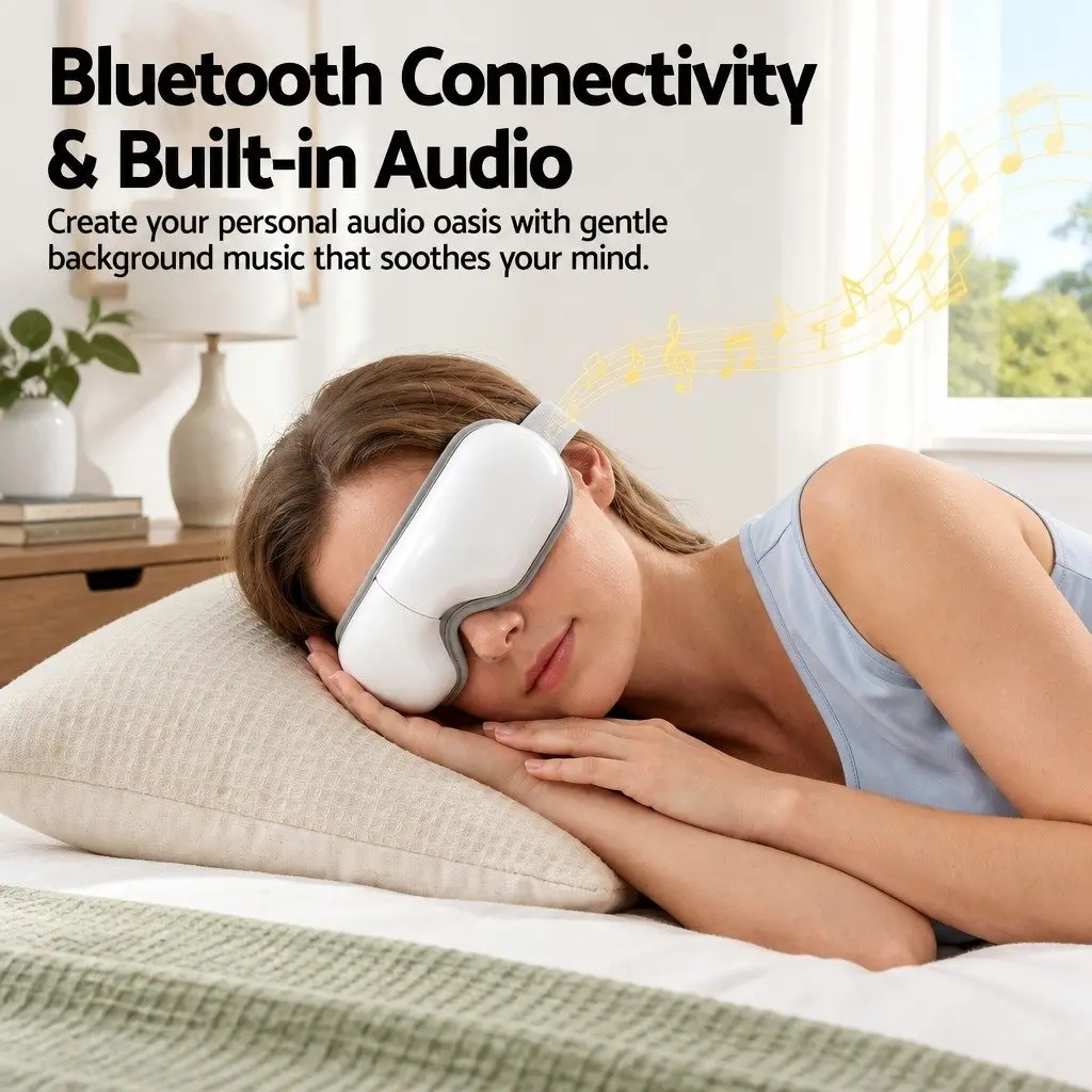 Eye Massager with Heat Vibration Bluetooth Music 180° Foldable Electric Mask