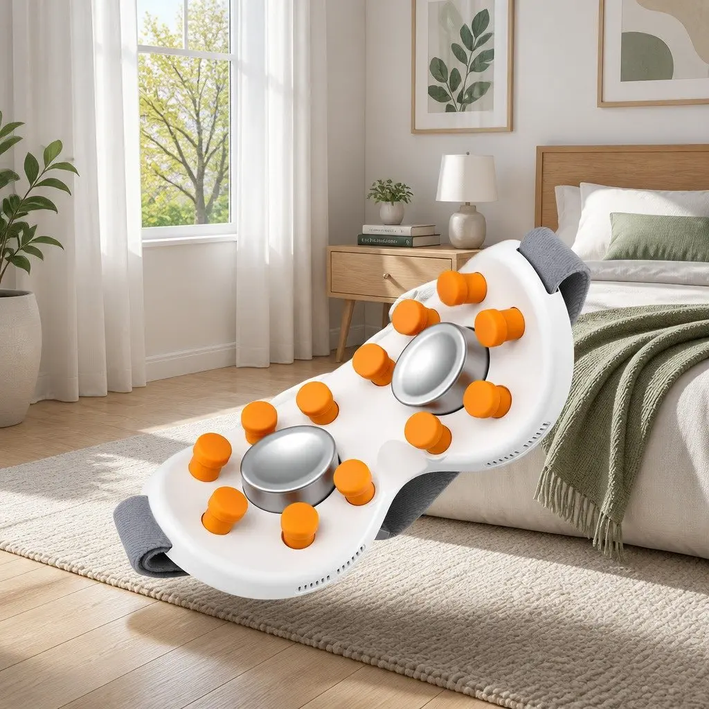 Dual Hot and Cold Compress Eye Massager 12 Vibrating Nodes White
