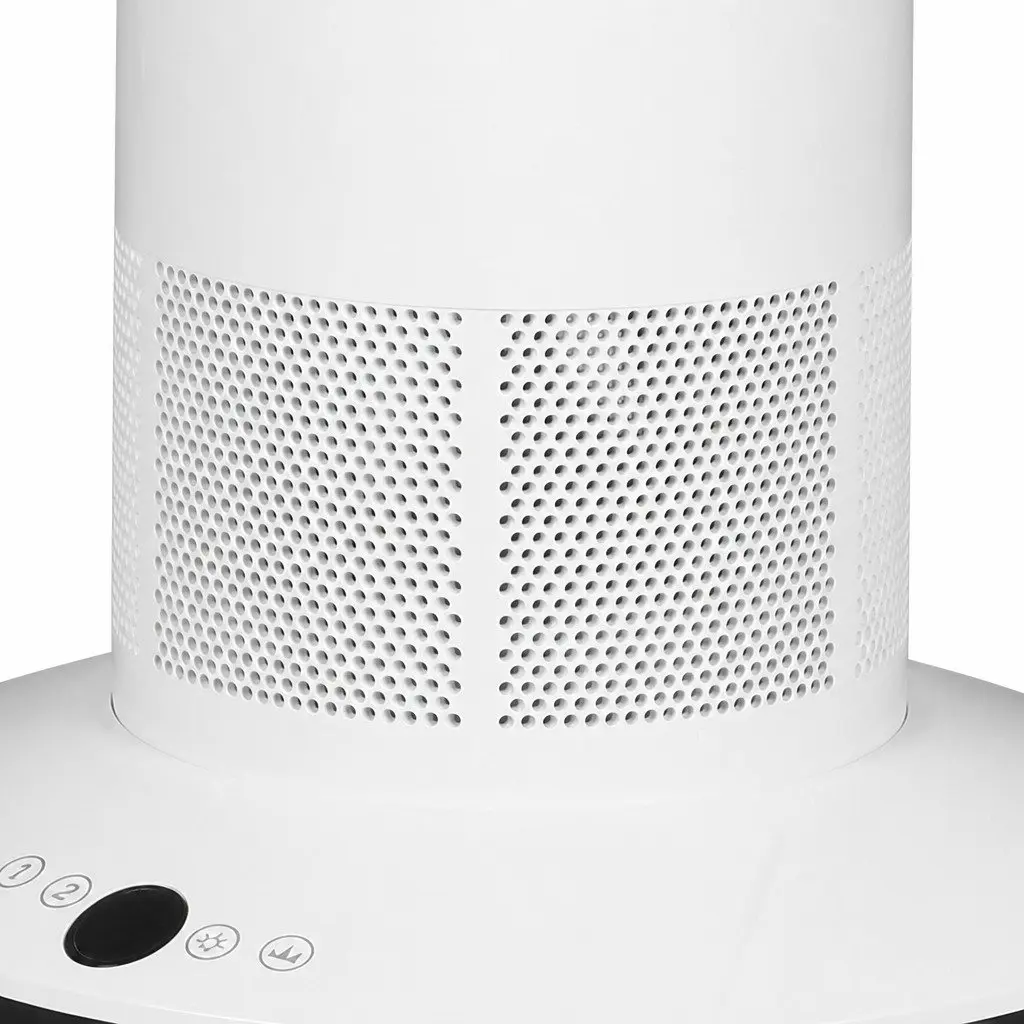 Bladeless Tower Fan Electric Cooler Remote Control 35W Portable Home Office White Silver