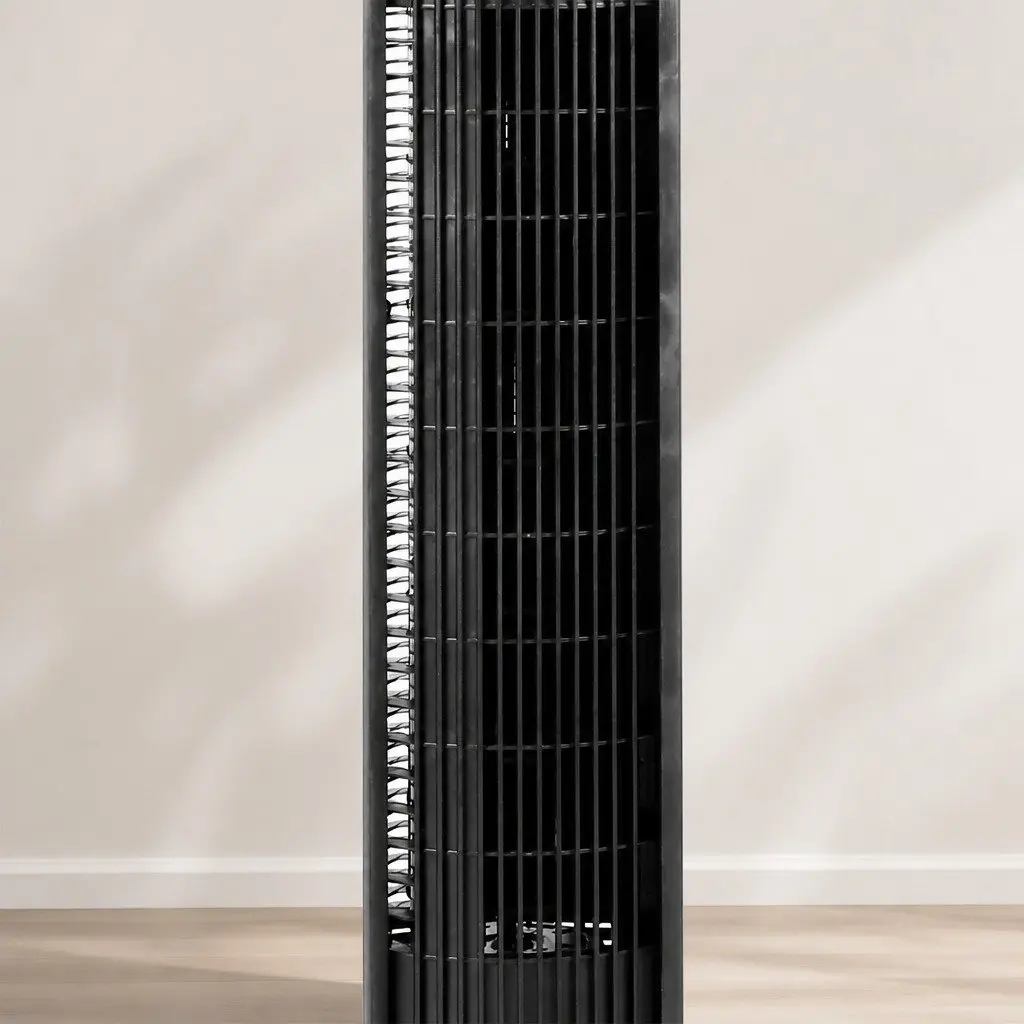 Tower Fan Portable Oscillating 100cm White Remote Control 3 Speed 80 Degree Swivel
