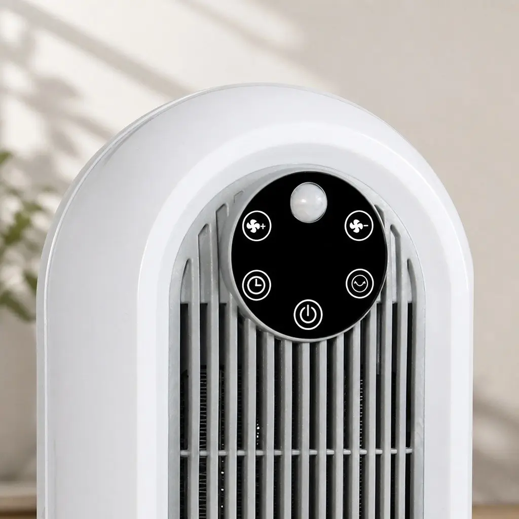 Electric Heater Fan Portable 1200W White 3 Settings Compact Oscillating