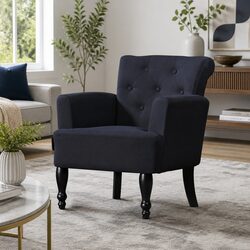 Practical Black Wingback Armchair with Elegant Design