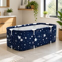 Reliable Navy Blue Foldable Bathtub for Your Comfort