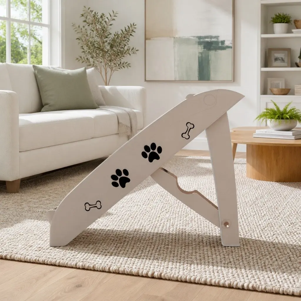 Dog Ramp Steps Stairs Portable Foldable Access for Pets 62cm x 40cm x 49cm Beige