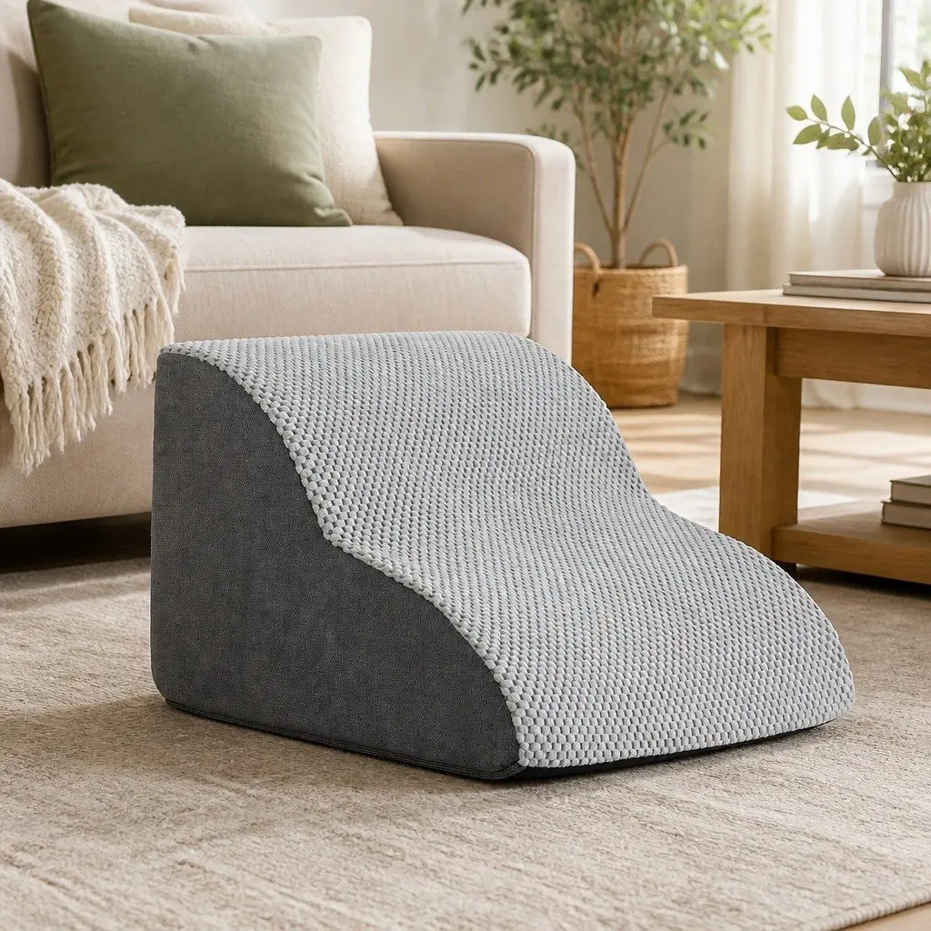 Dog Ramp 2 Steps Non-Slip Foam Grey for Small Dogs Bed Sofa Car
